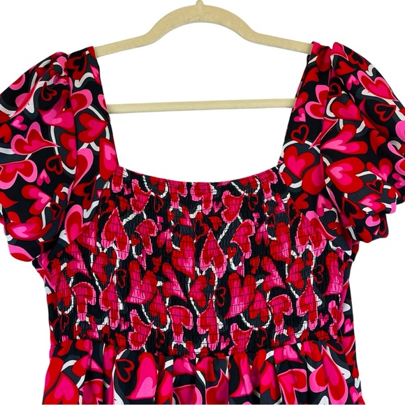 Madden NYC Queen of Hearts Sweetheart Mini Dress Pink Black White Sz M - Picture 7 of 14